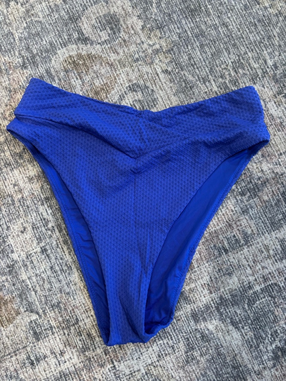 aerie Cobalt Blue Textured High-Cut Swim Bottom - Never Worn